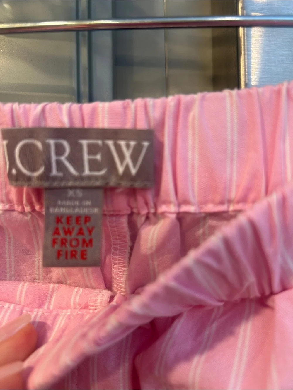 J. Crew Light Pink Striped Cotton Boxer  Shorts